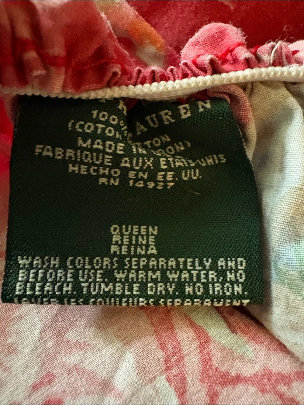 Vintage Ralph Lauren Beach House Floral Queen Fitted Sheet 100% Cotton